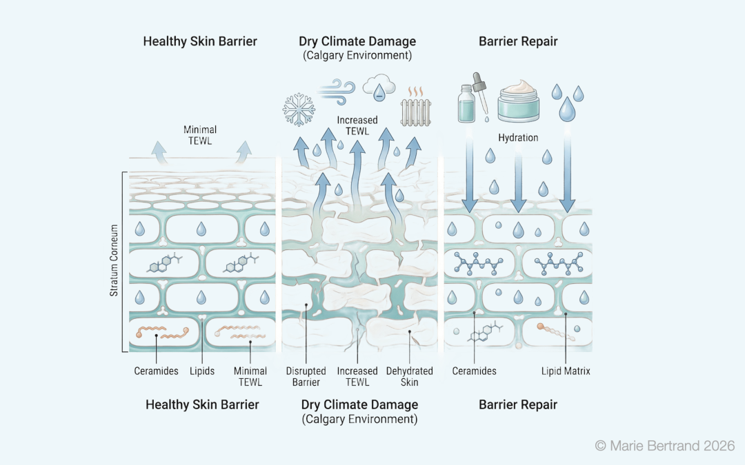 The Skin Barrier Explained: Why Calgary’s Dry Climate Damages Skin (and How to Repair It)