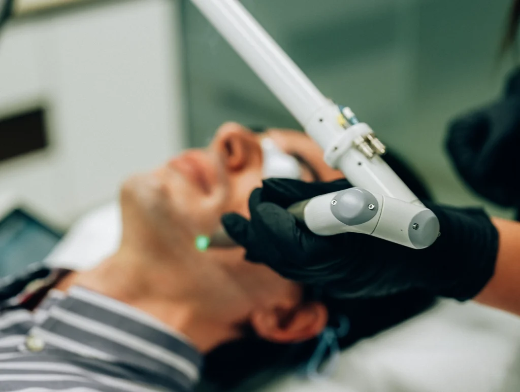 Intraoral Erbium laser treatment tightening the skin from inside the mouth for a natural lift - SkinScience