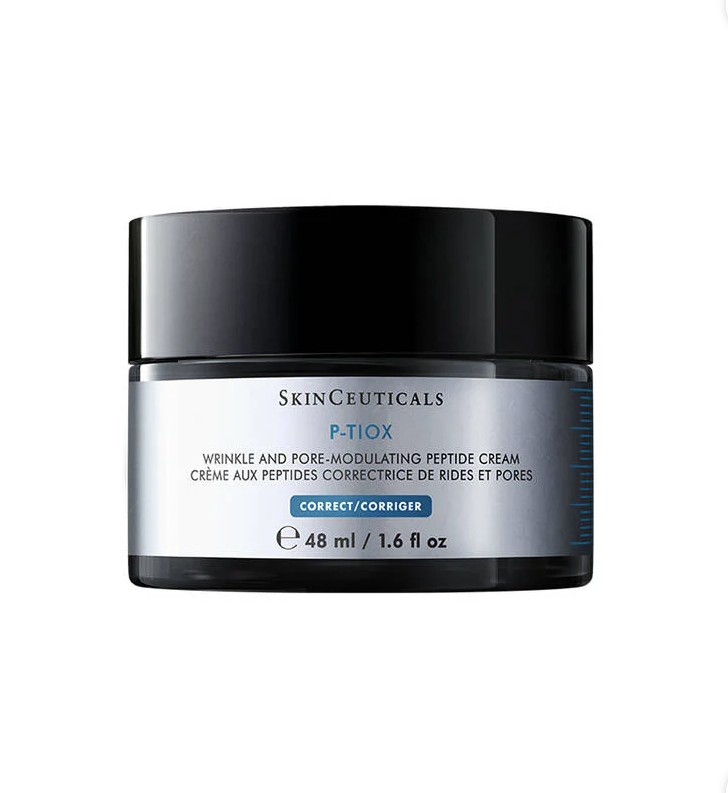 SkinCeuticals P-TIOX Cream - SkinScience SkinCeuticals P-Tiox peptide cream jar, 48 ml, for wrinkle and pore modulation (Correct visual label on jar). - SkinScience